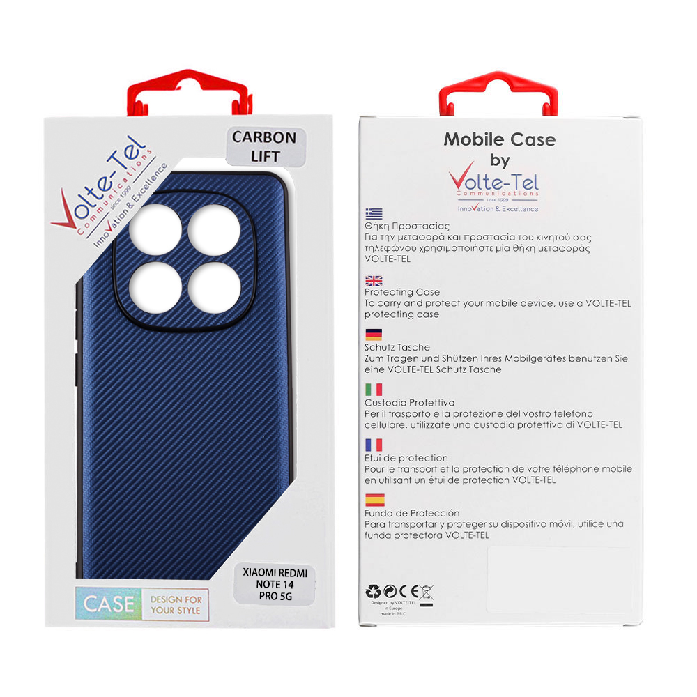 VOLTE-TEL CARBON LIFT ΘΗΚΗ XIAOMI REDMI NOTE 14 PRO 5G/POCO X7 6.67in FULL CAMERA PROTECTION BLUE - Image 2