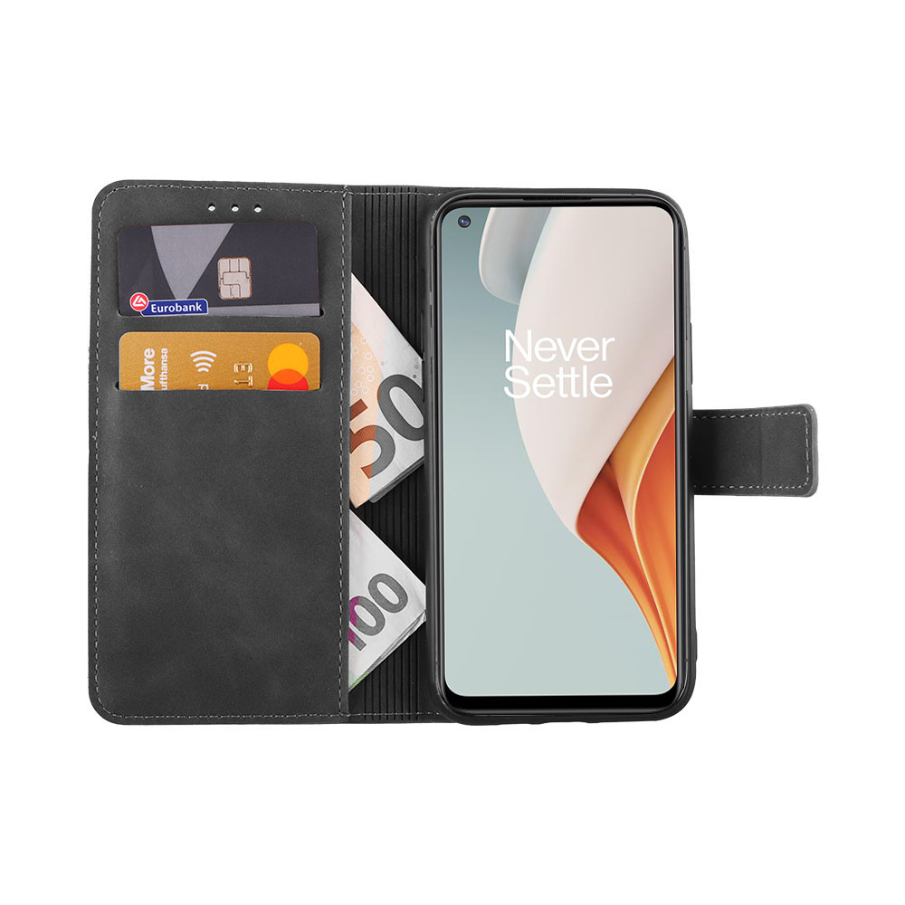 LIME ESSENTIAL ΘΗΚΗ ONEPLUS NORD N100 6.52in MAGNET BOOK STAND CLIP GREY - Image 5