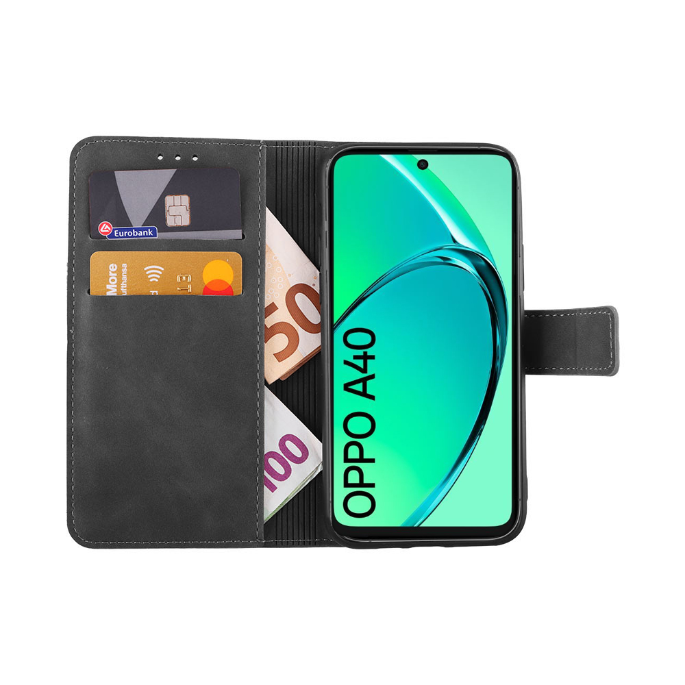 LIME ESSENTIAL ΘΗΚΗ OPPO A40/A3X 5G/A3X 4G 6.67in MAGNET BOOK STAND CLIP GREY - Image 5