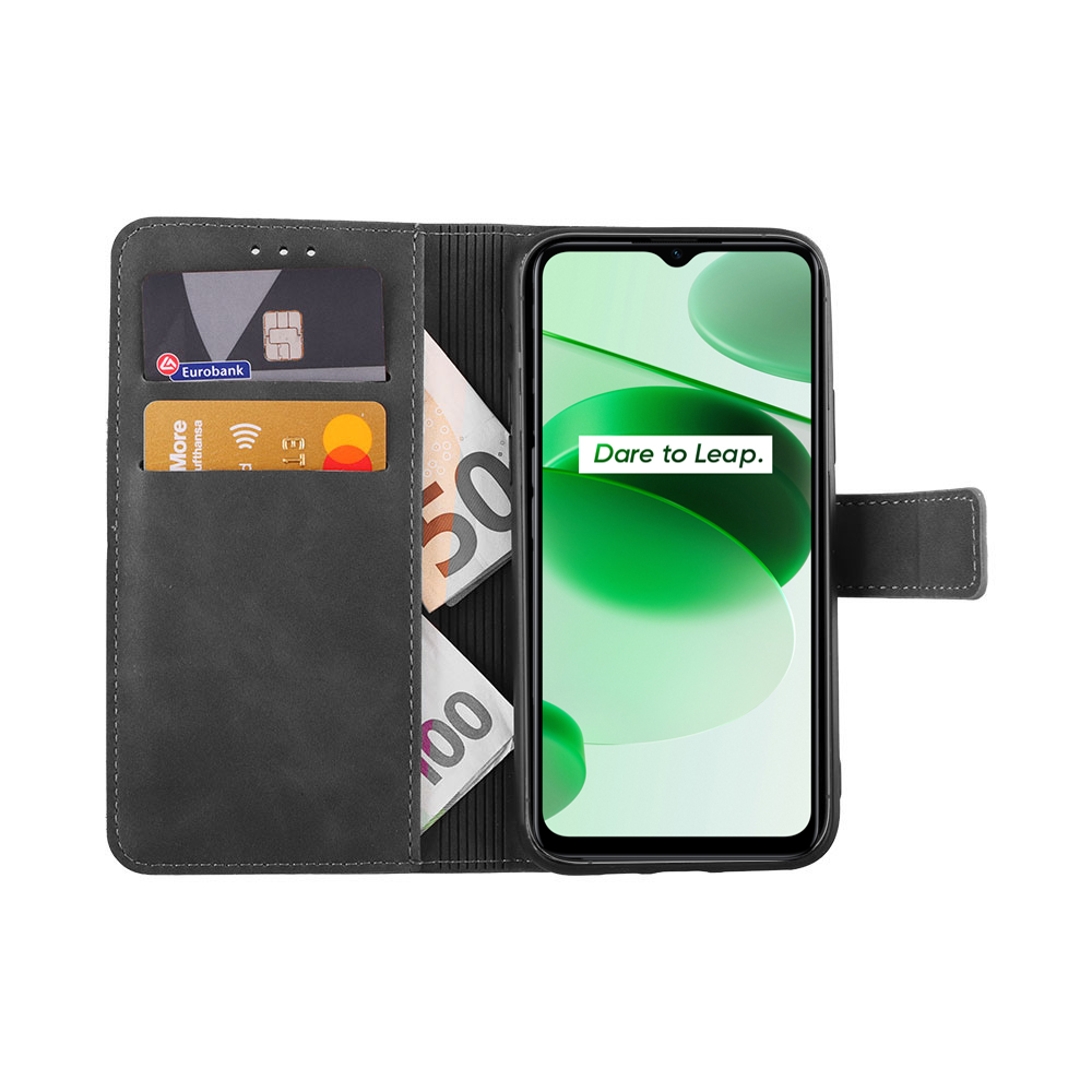 LIME ESSENTIAL ΘΗΚΗ REALME C35 6.6in MAGNET BOOK STAND CLIP GREY - Image 5