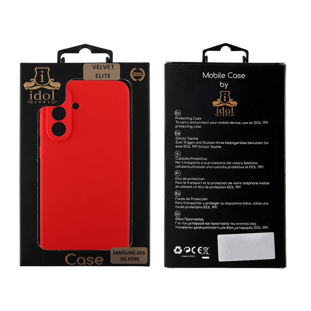 IDOL 1991 VELVET ELITE TPU ΘΗΚΗ SAMSUNG A56 5G A566 6.7in 4 SIDE FULL CAMERA PROTECTION RED - Image 2