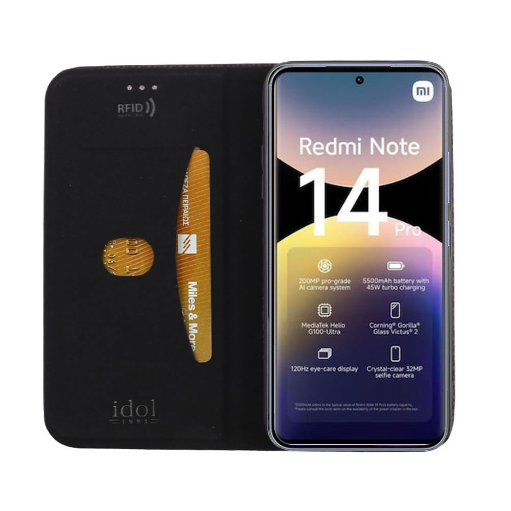 IDOL 1991 ELITE ΘΗΚΗ XIAOMI REDMI NOTE 14 PRO 4G 6.67in ANTI-RFID BOOK STAND BLACK - Image 7