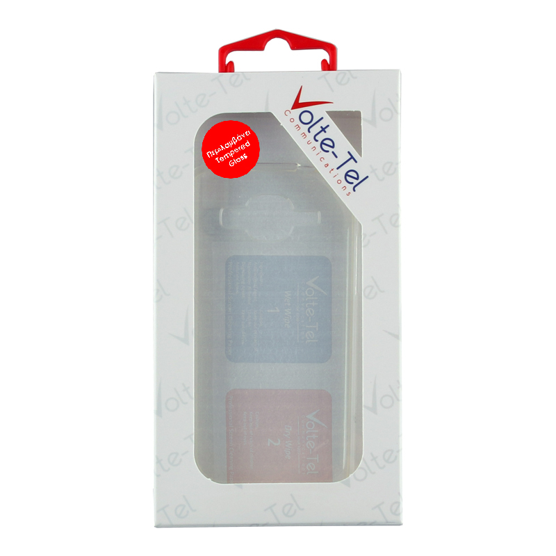 VOLTE-TEL COMBO NOKIA 1 4.5" TEMPERED 0.30 + ΘΗΚΗ SLIMCOLOR AIR WHITE - Image 2