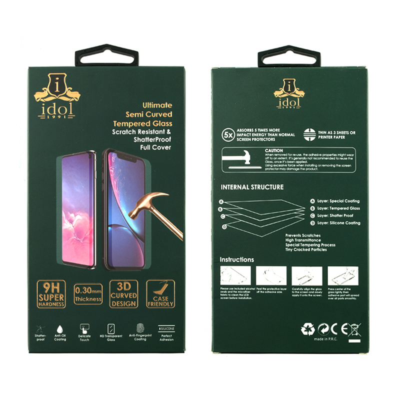 IDOL 1991 GLAMOUR TEMPERED GLASS SAMSUNG S22 ULTRA 5G 6.8in 9H 0.30mm FULL COVER 3D FULL GLUE FINGER UNLOCK BLACK + SQUEEZY CARD - Image 2