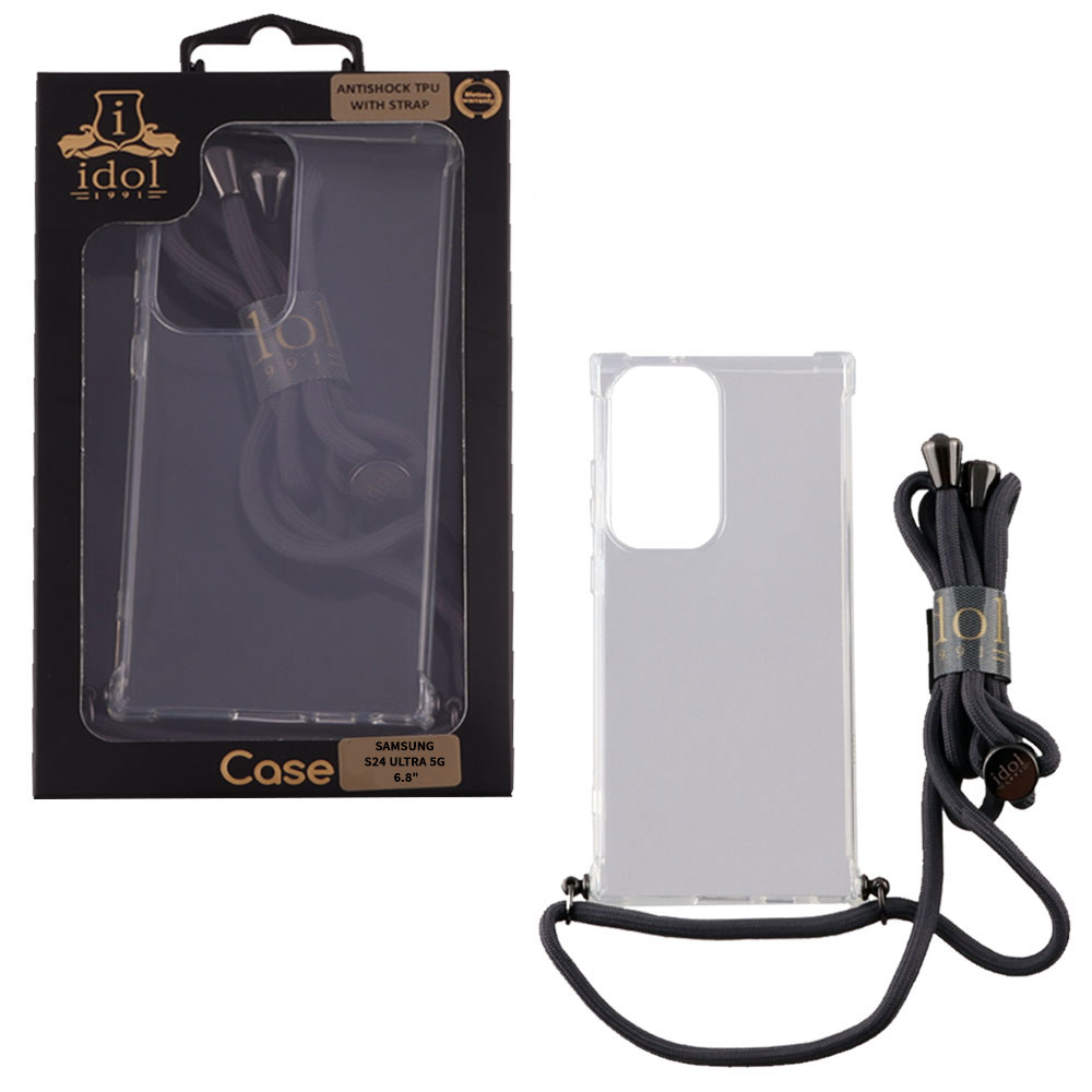 IDOL 1991 ANTISHOCK AIR TPU ΘΗΚΗ SAMSUNG S24 ULTRA 5G S928 6.8in WITH STRAP FULL CAMERA PROTECTION ΔΙΑΦΑΝΗ