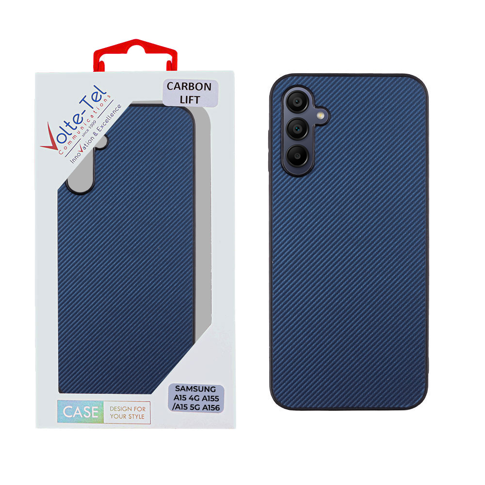VOLTE-TEL CARBON LIFT ΘΗΚΗ SAMSUNG A15 4G A155/A15 5G A156 6.4in CAMERA GUARD PROTECTION BLUE