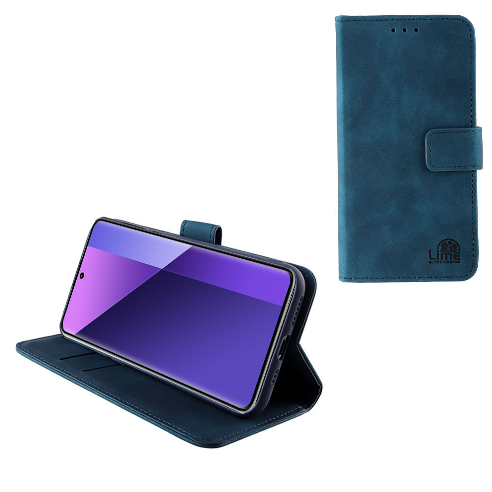 LIME ESSENTIAL ΘΗΚΗ XIAOMI REDMI NOTE 13 PRO PLUS 5G 6.67in MAGNET BOOK STAND CLIP DARK BLUE