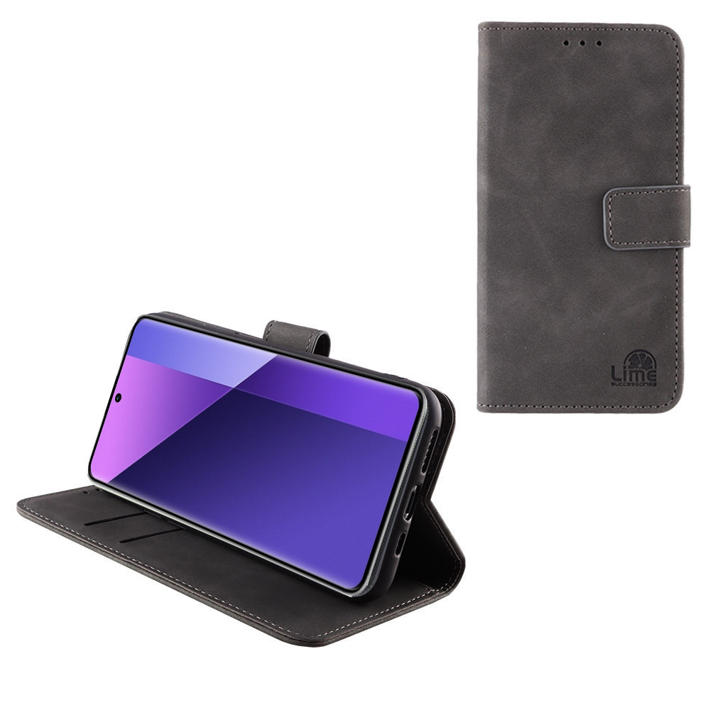 LIME ESSENTIAL ΘΗΚΗ XIAOMI REDMI NOTE 13 PRO PLUS 5G 6.67in MAGNET BOOK STAND CLIP GREY