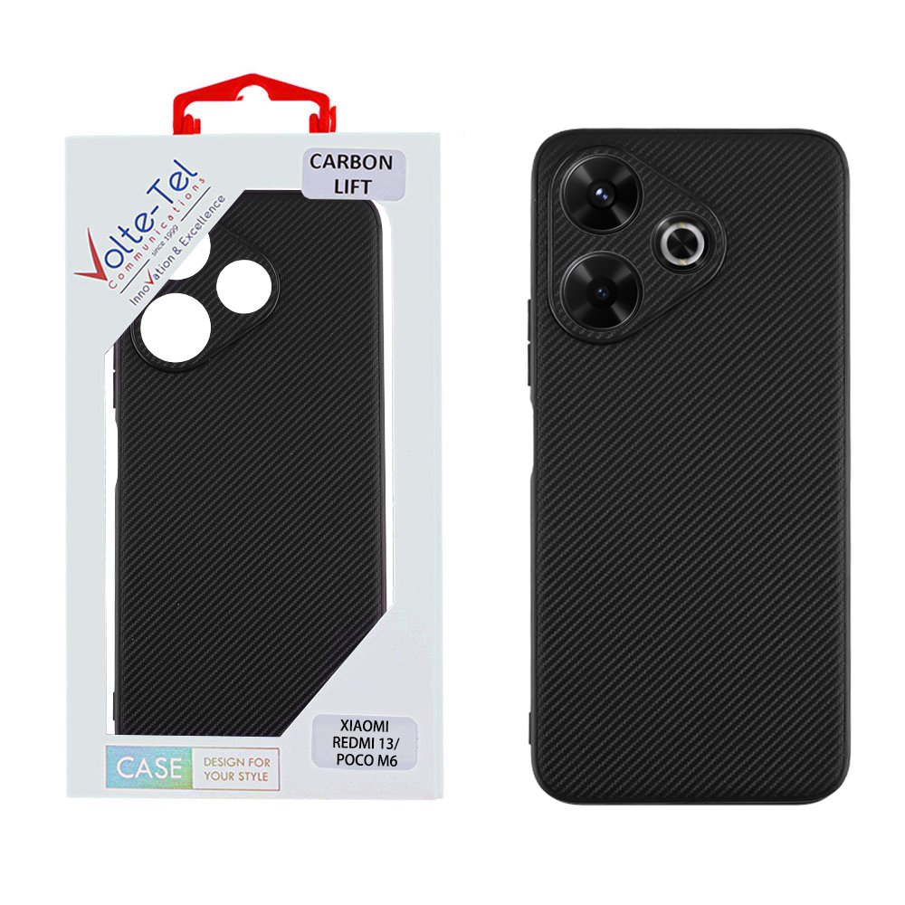 VOLTE-TEL CARBON LIFT ΘΗΚΗ XIAOMI REDMI 13/POCO M6 4G 6,79in FULL CAMERA PROTECTION BLACK