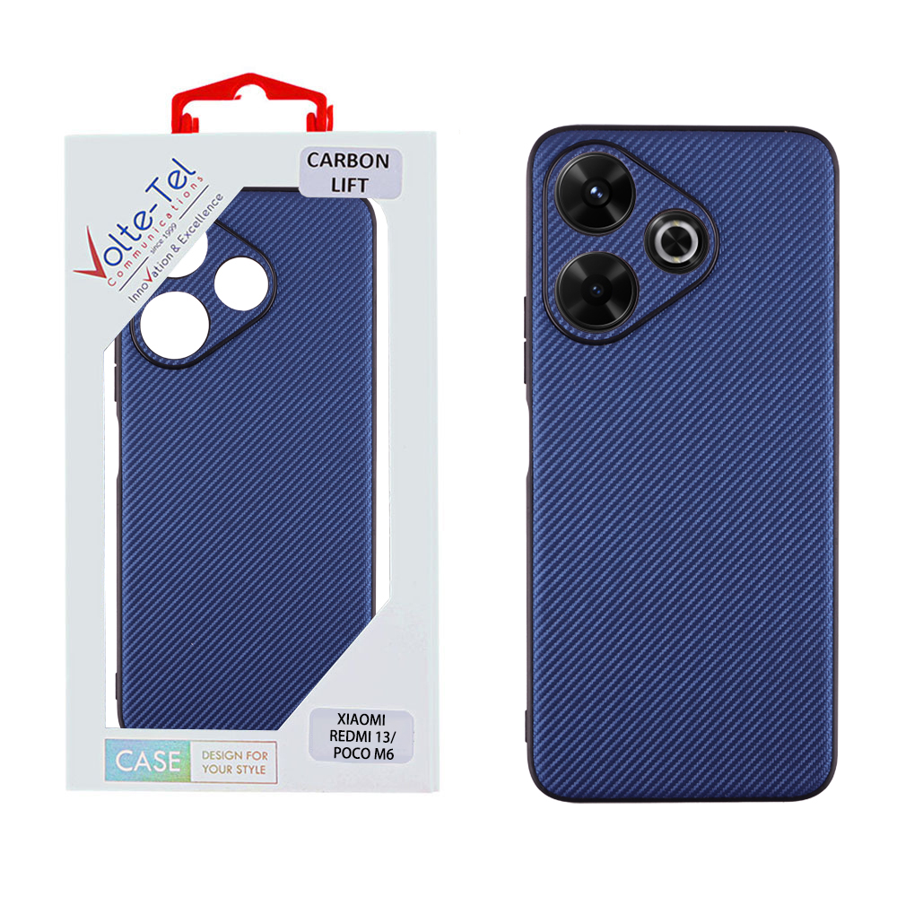 VOLTE-TEL CARBON LIFT ΘΗΚΗ XIAOMI REDMI 13/ POCO M6 4G 6,79in FULL CAMERA PROTECTION BLUE