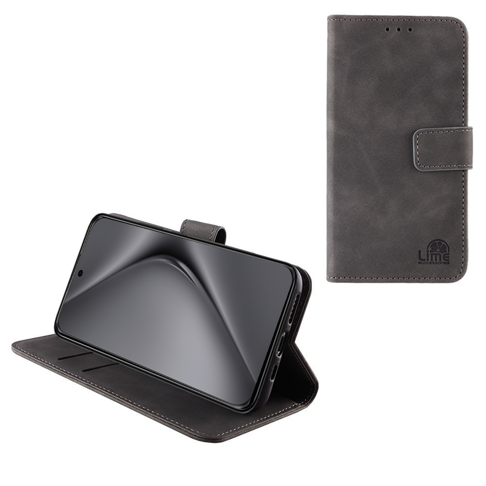 LIME ESSENTIAL ΘΗΚΗ HUAWEI PURA 70 PRO 6.8in MAGNET BOOK STAND CLIP GREY