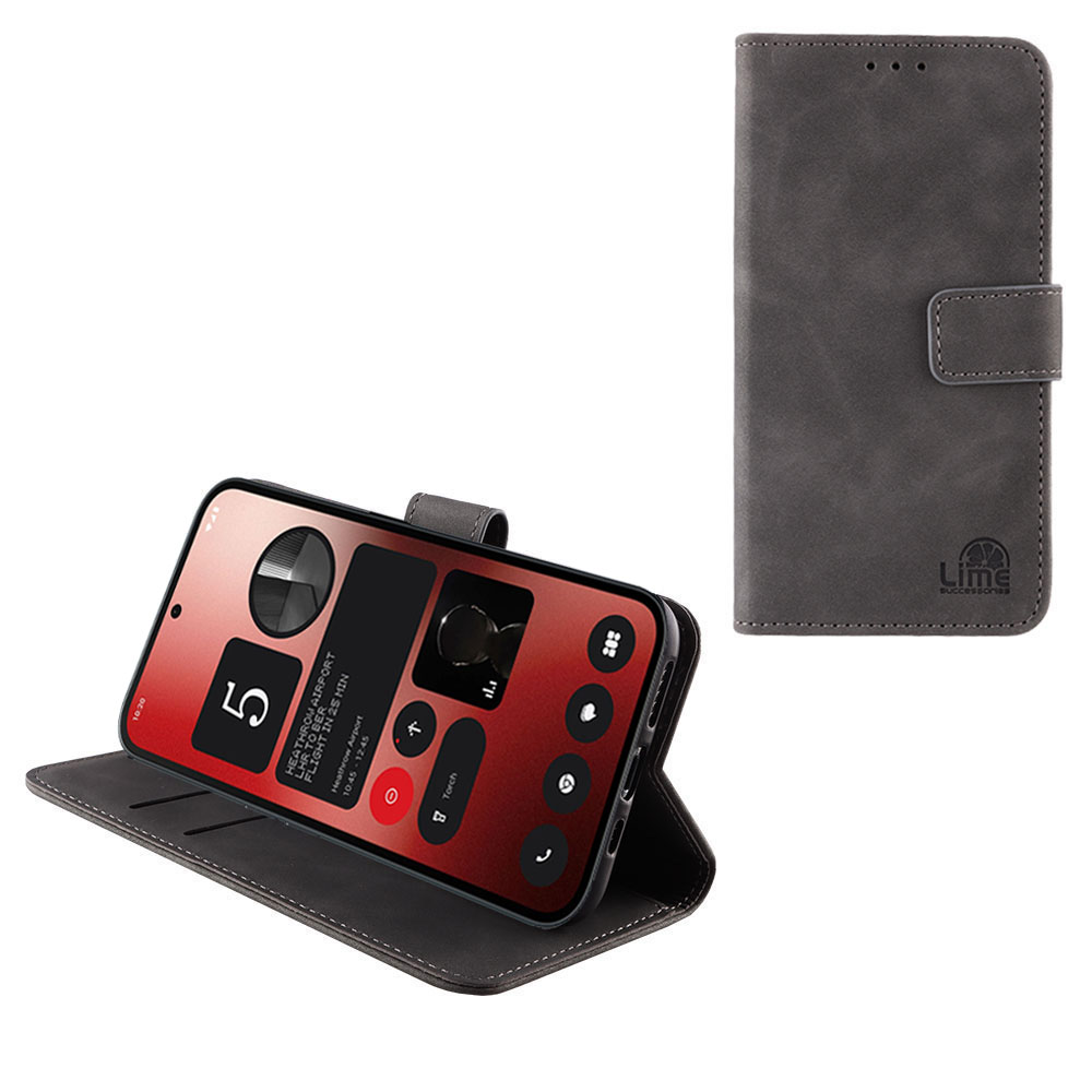 LIME ESSENTIAL ΘΗΚΗ NOTHING PHONE 2a 5G 6.7in MAGNET BOOK STAND CLIP GREY
