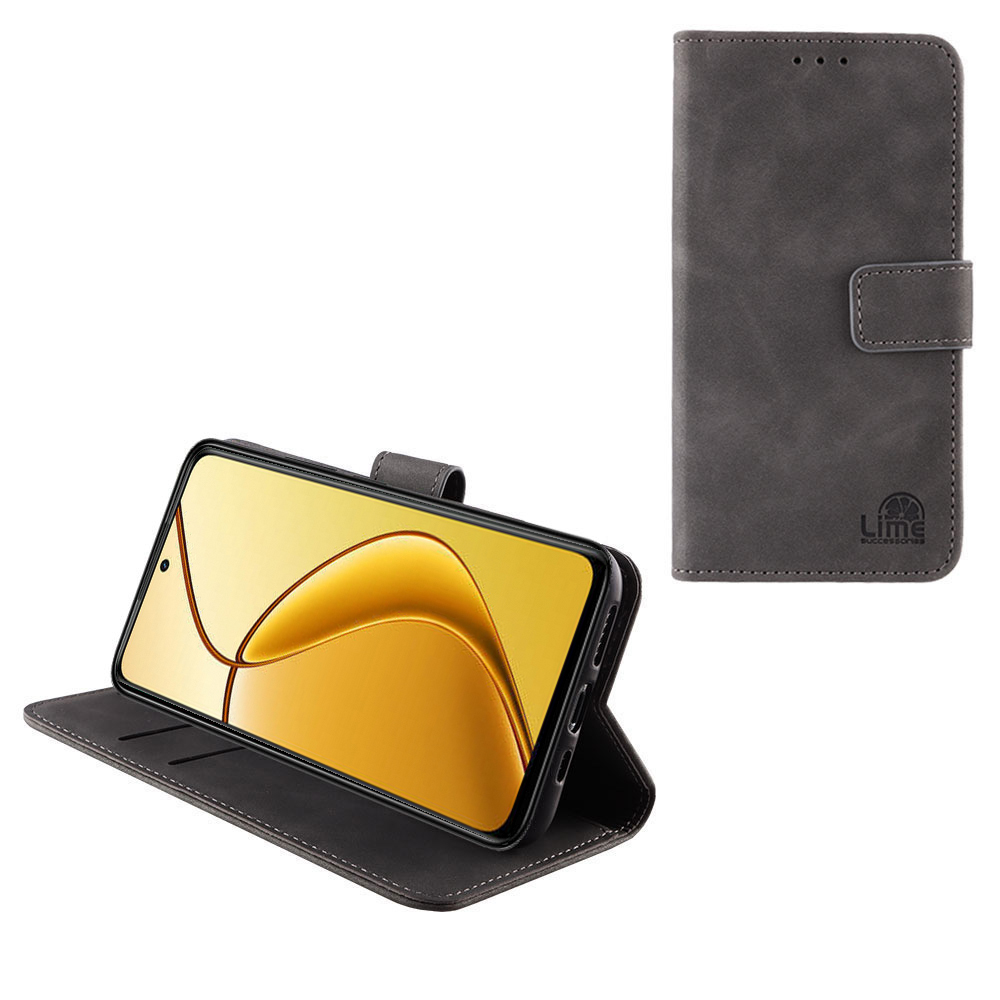 LIME ESSENTIAL ΘΗΚΗ REALME 12 5G 6.72in MAGNET BOOK STAND CLIP GREY