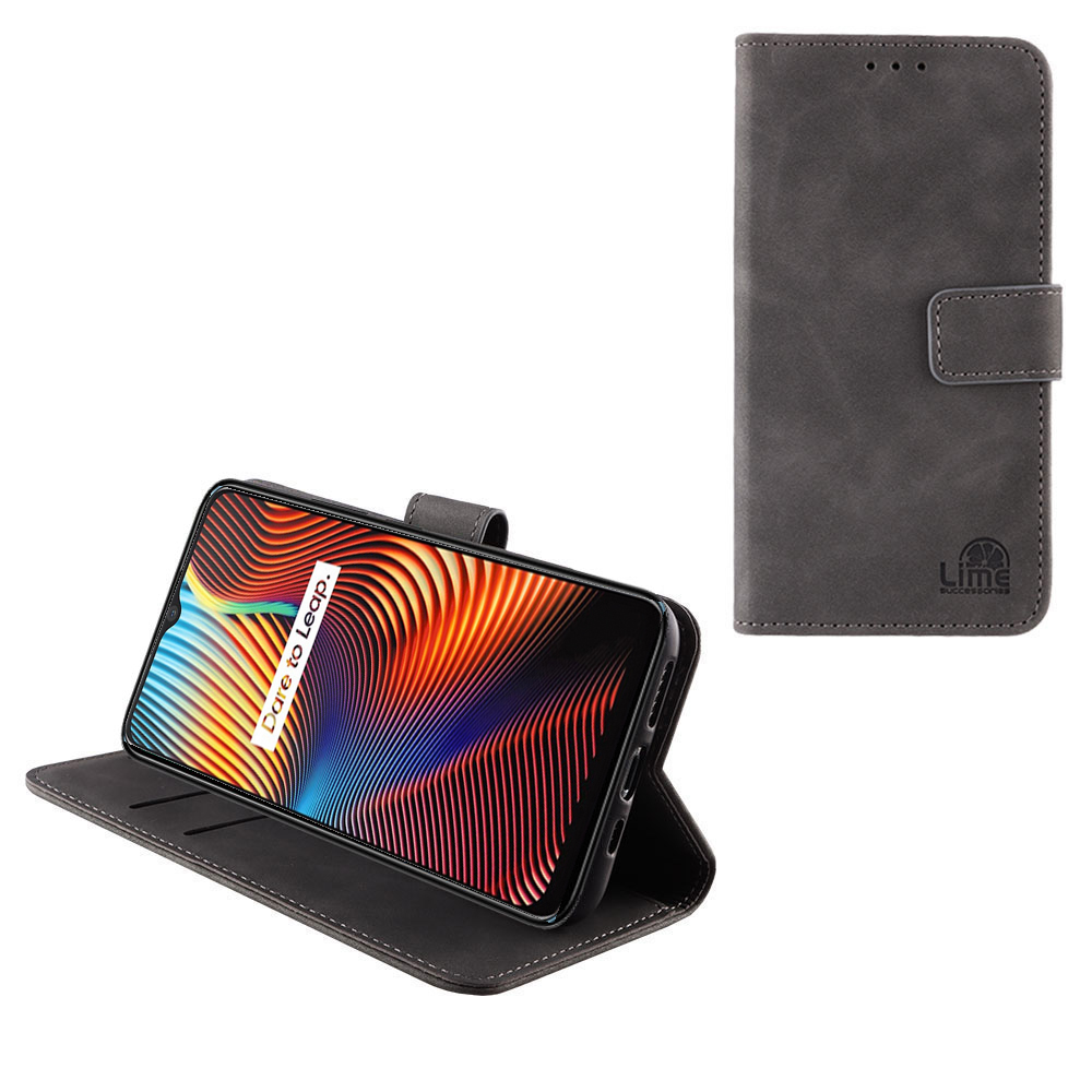 LIME ESSENTIAL ΘΗΚΗ REALME 7i GLOBAL VERSION 6.5in MAGNET BOOK STAND CLIP GREY