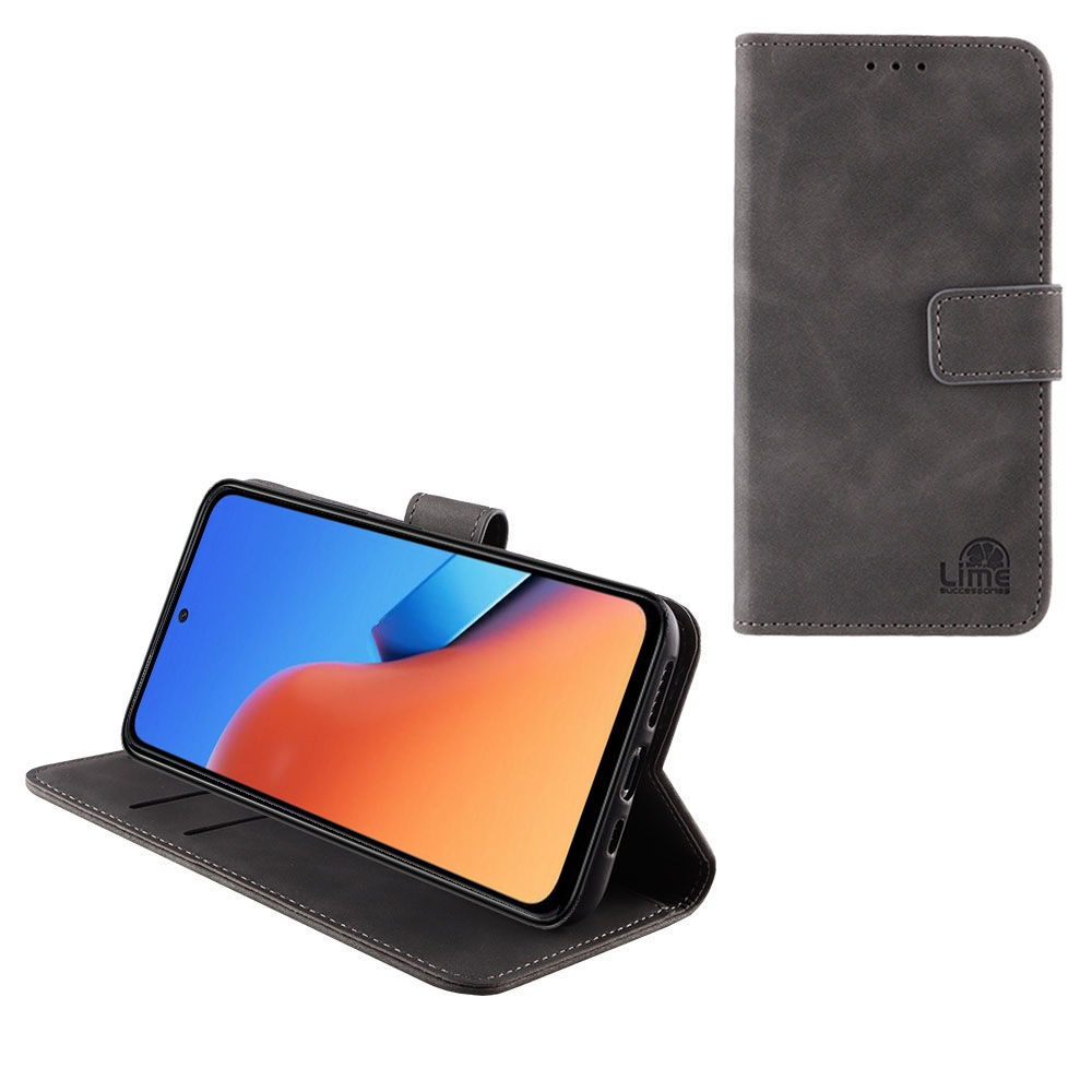 LIME ESSENTIAL ΘΗΚΗ XIAOMI REDMI 12 4G/5G 6.79in MAGNET BOOK STAND CLIP GREY