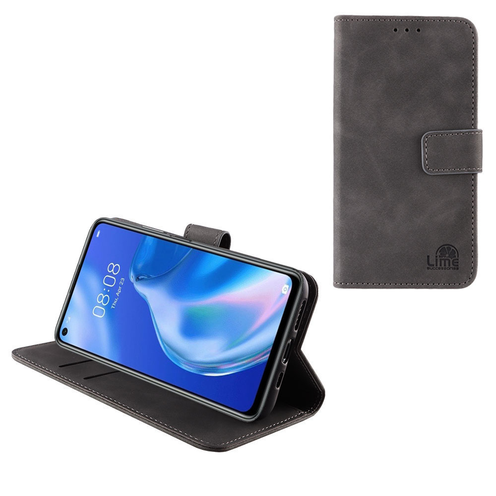 LIME ESSENTIAL ΘΗΚΗ HUAWEI P40 LITE 6.4in MAGNET BOOK STAND CLIP GREY