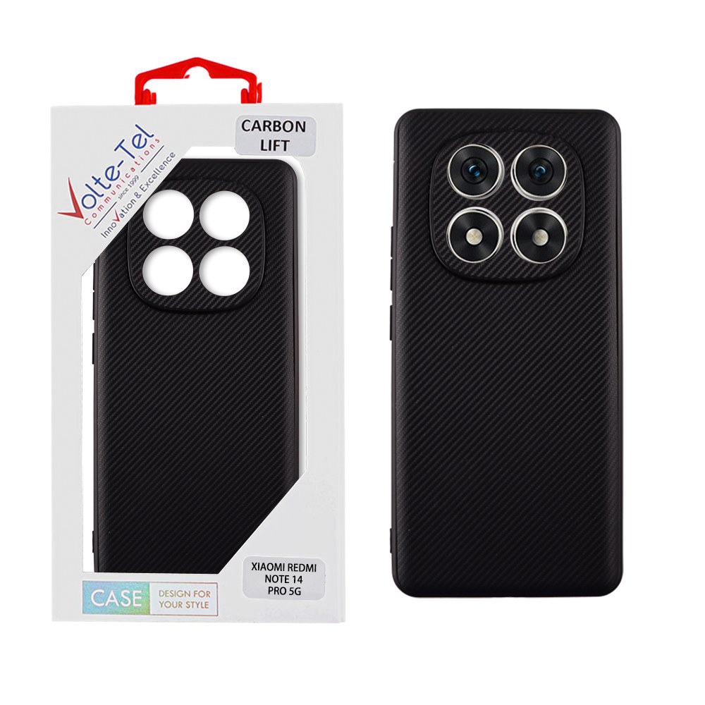 VOLTE-TEL CARBON LIFT ΘΗΚΗ XIAOMI REDMI NOTE 14 PRO 5G/POCO X7 6.67in FULL CAMERA PROTECTION BLACK