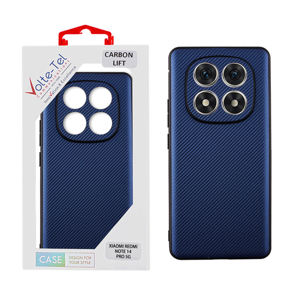 VOLTE-TEL CARBON LIFT ΘΗΚΗ XIAOMI REDMI NOTE 14 PRO 5G/POCO X7 6.67in FULL CAMERA PROTECTION BLUE