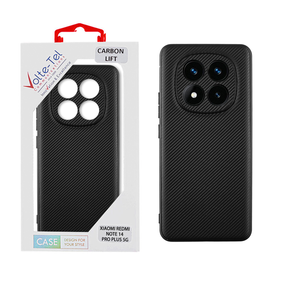 VOLTE-TEL CARBON LIFT ΘΗΚΗ XIAOMI REDMI NOTE 14 PRO PLUS 5G 6.67in FULL CAMERA PROTECTION BLACK