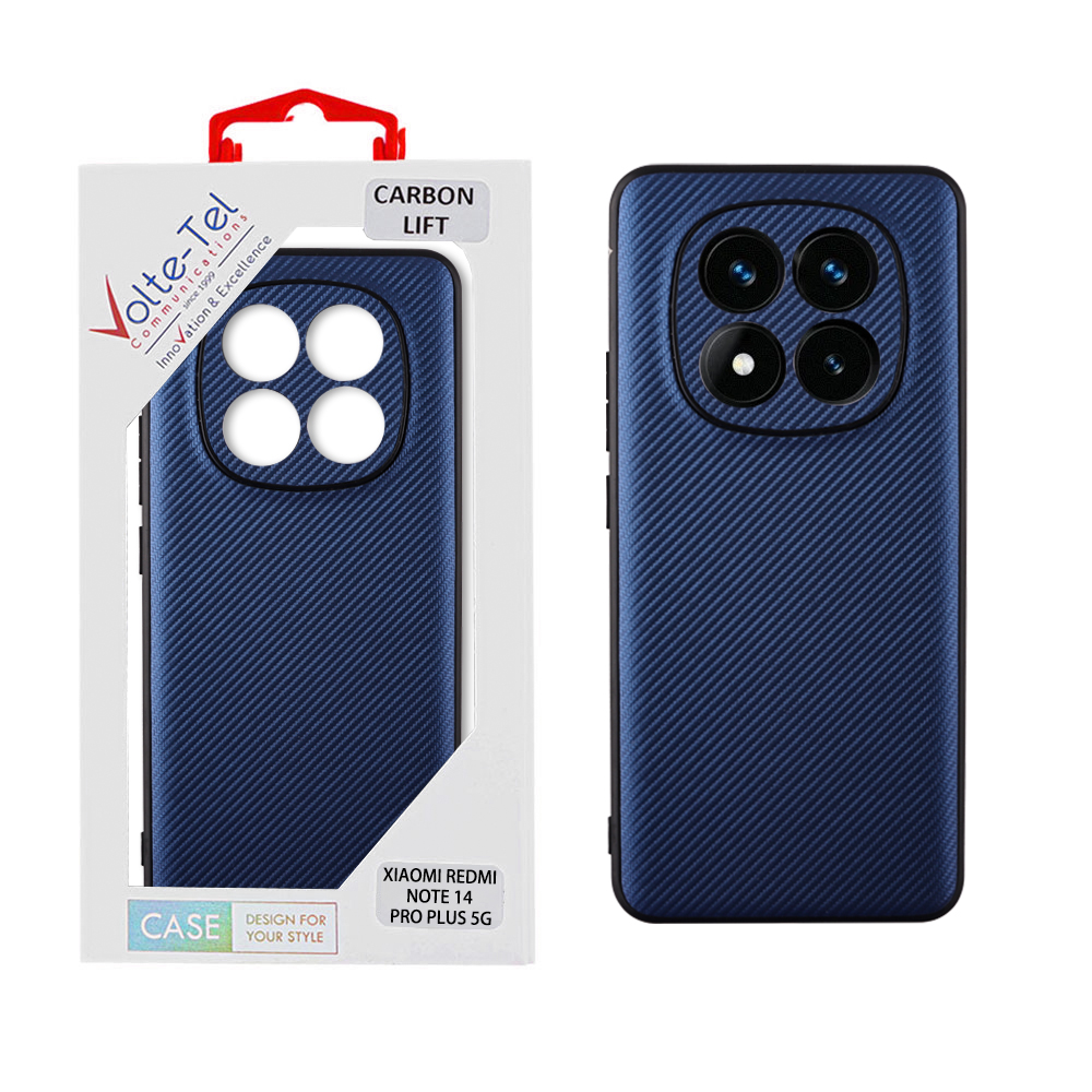 VOLTE-TEL CARBON LIFT ΘΗΚΗ XIAOMI REDMI NOTE 14 PRO PLUS 5G 6.67in FULL CAMERA PROTECTION BLUE