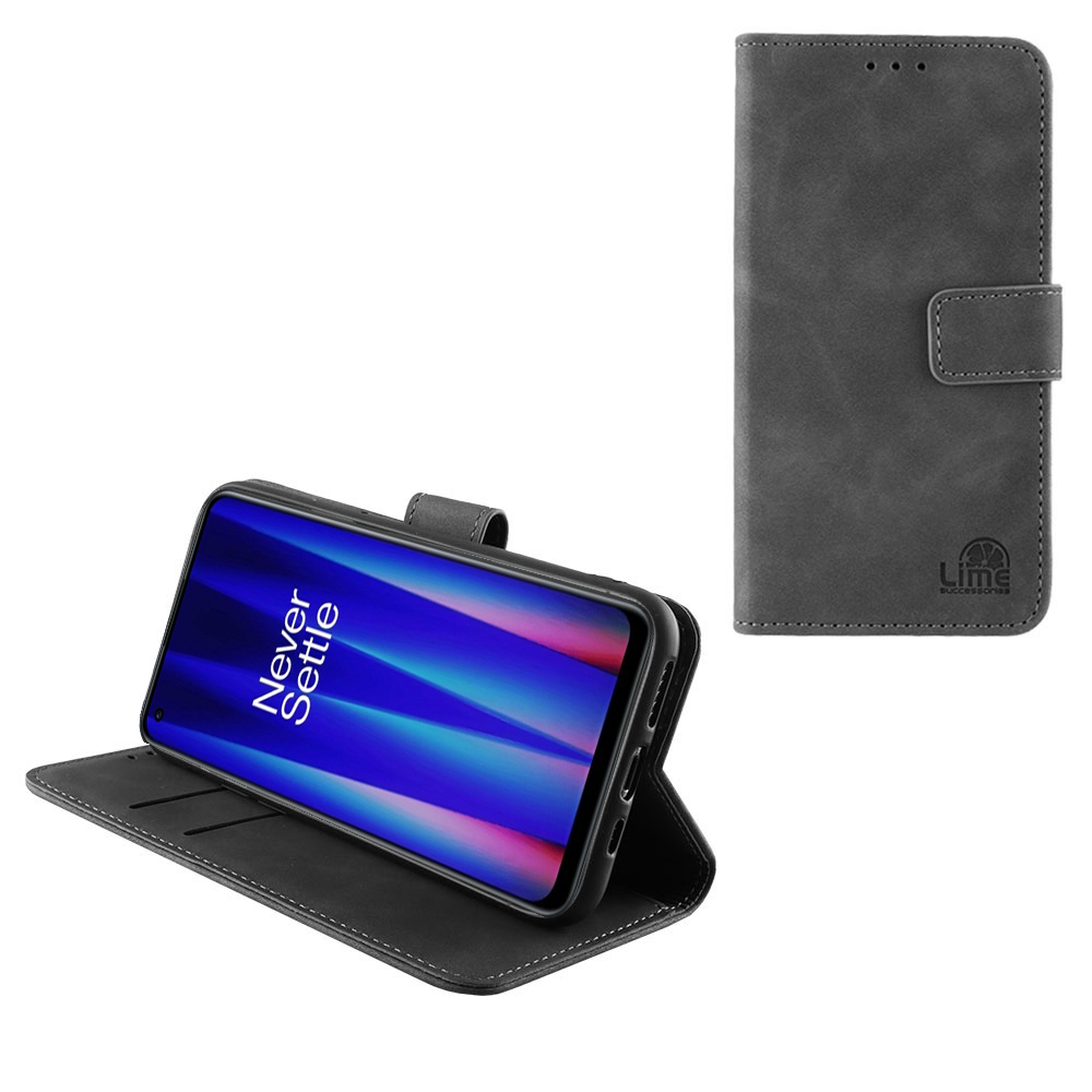 LIME ESSENTIAL ΘΗΚΗ ONEPLUS NORD CE 2 5G 6.43in MAGNET BOOK STAND CLIP GREY