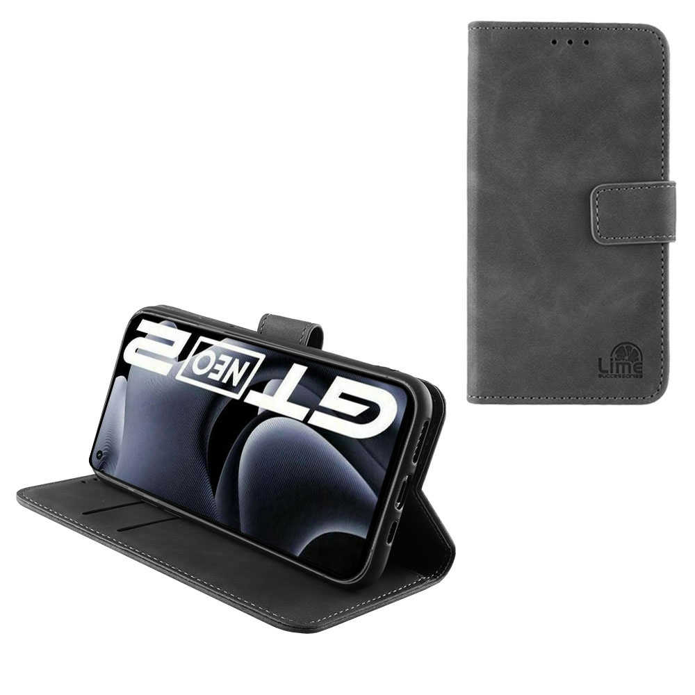 LIME ESSENTIAL ΘΗΚΗ REALME GT NEO 2 5G 6.62in MAGNET BOOK STAND CLIP GREY