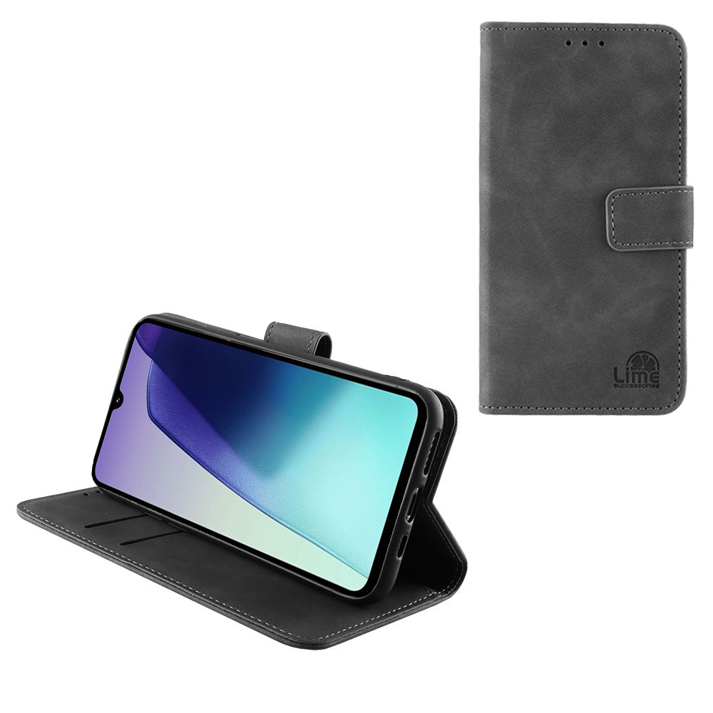 LIME ESSENTIAL ΘΗΚΗ XIAOMI REDMI 14C/ REDMI A4/ POCO C75/ POCO M7 5G 6.88in MAGNET BOOK STAND CLIP GREY