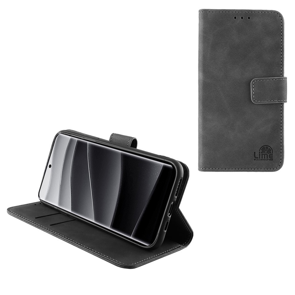 LIME ESSENTIAL ΘΗΚΗ XIAOMI REDMI NOTE 14 PRO PLUS 5G 6.67in MAGNET BOOK STAND CLIP GREY