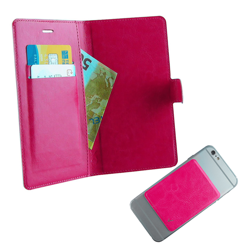 VOLTE-TEL ΘΗΚΗ UNIVERSAL 5.1"-5.7" LEATHER BOOK 3M MAGNET PINK