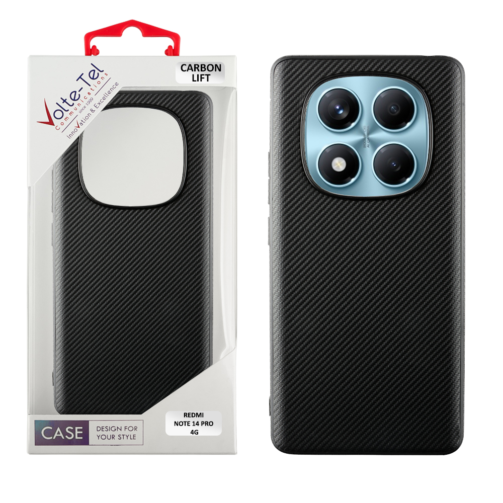 VOLTE-TEL CARBON LIFT ΘΗΚΗ XIAOMI REDMI NOTE 14 PRO 4G 6.67in CAMERA GUARD BLACK