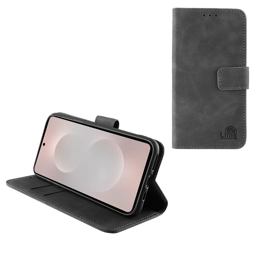 LIME ESSENTIAL ΘΗΚΗ SAMSUNG S25 EDGE 5G S937 6.66in MAGNET BOOK STAND CLIP GREY