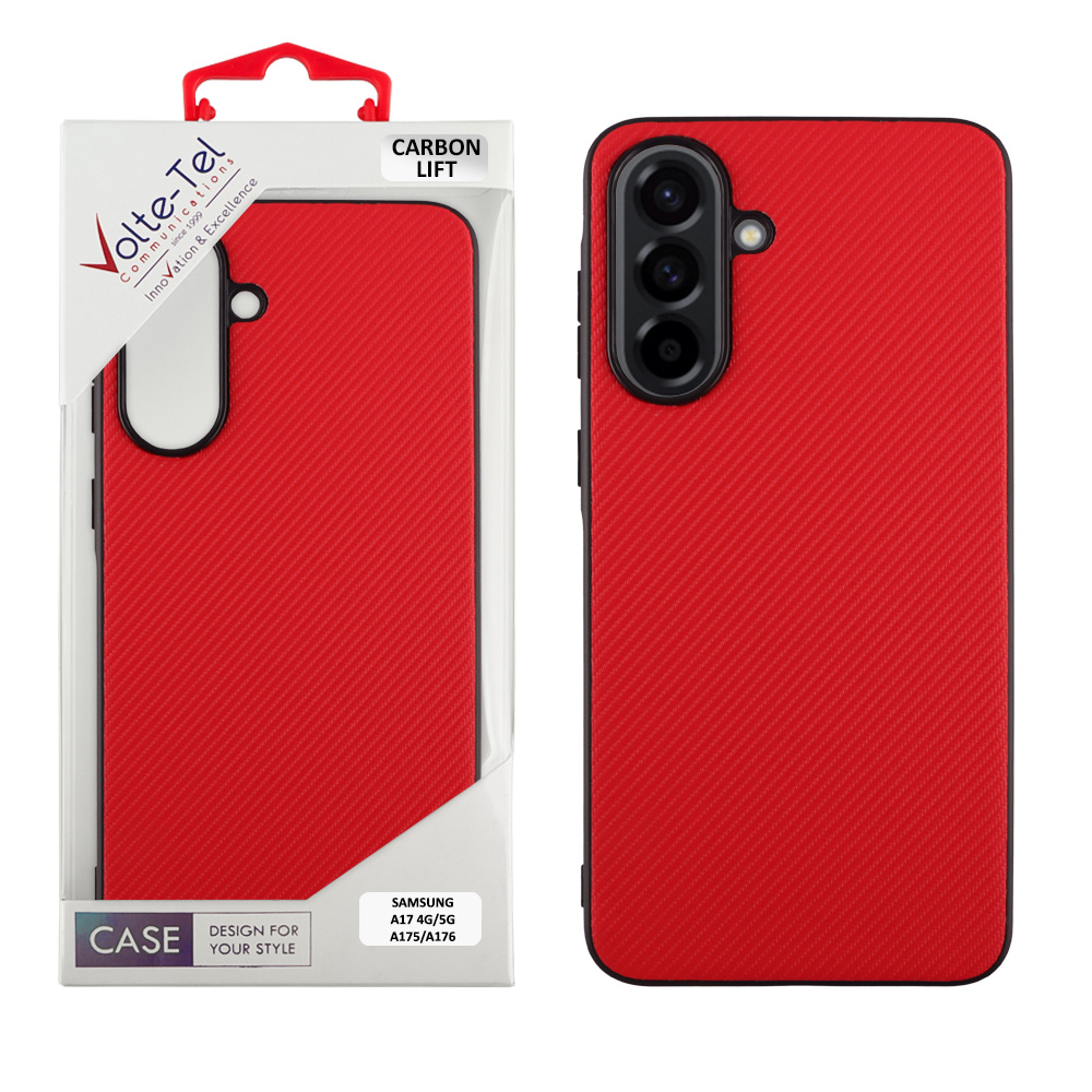 VOLTE-TEL ΘΗΚΗ SAMSUNG A17 4G A175/A17 5G A176/M17 5G M176 6.7" CARBON LIFT CAMERA GUARD PROTECTION RED