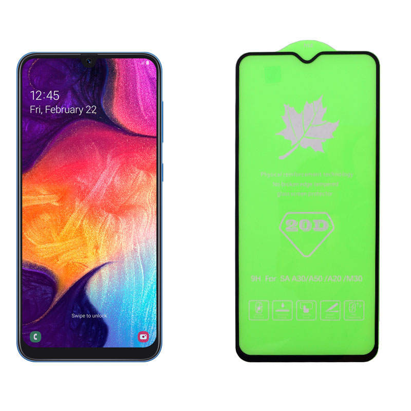IDOL 1991 TEMPERED GLASS SAMSUNG A50 2019 A505 6.4" 9H 0.25mm 20D FULL GLUE SEMI CURVED BLACK