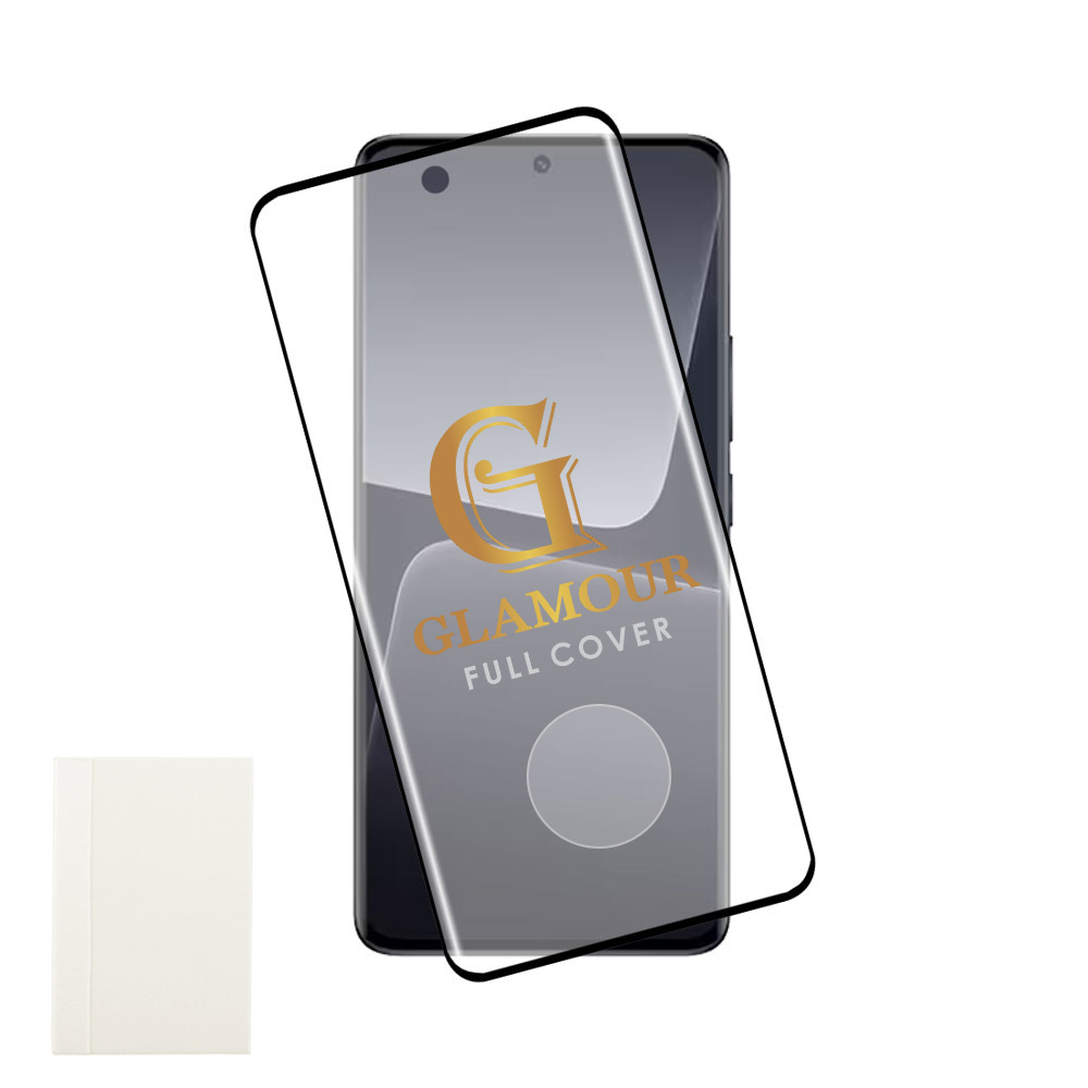 IDOL 1991 GLAMOUR TEMPERED GLASS XIAOMI 13 PRO 5G 6.73in 9H 0.30mm FULL COVER 3D FULL GLUE FINGER UNLOCK BLACK + SQUEEZY CARD