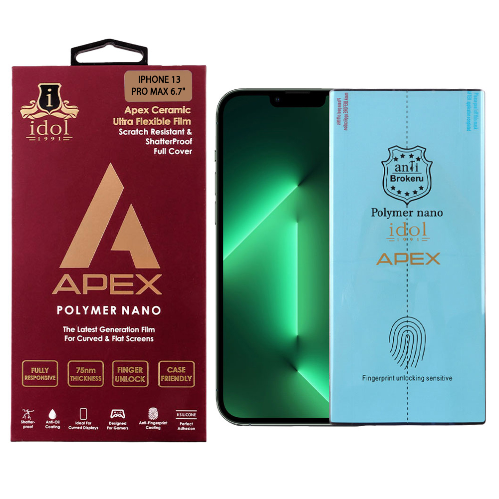 IDOL 1991 APEX POLYMER NANOTECH FILM IPHONE 13 PRO MAX 6.7in FULL COVER WITH INSTALLATION KIT