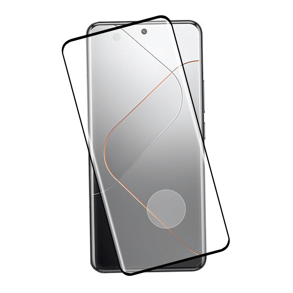 IDOL 1991 GLAMOUR TEMPERED GLASS XIAOMI 14 PRO 5G 6.73in 9H 0.30mm FULL COVER 3D EDGE GLUE FINGER UNLOCK BLACK