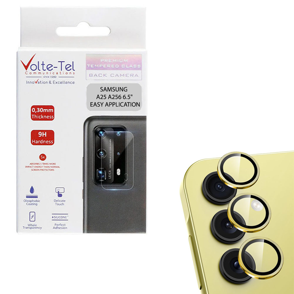 VOLTE-TEL CAMERA GLASS COVER SAMSUNG A25 5G Α256 6.5in 9H 0.30MM EASY APPLICATION GOLD