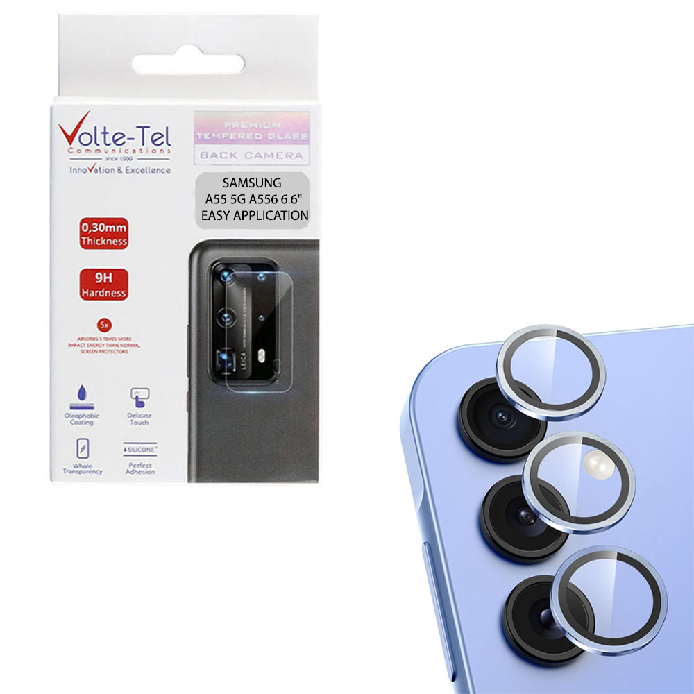 VOLTE-TEL CAMERA GLASS COVER SAMSUNG A55 5G Α556 6.6in 9H 0.30MM EASY APPLICATION BLUE