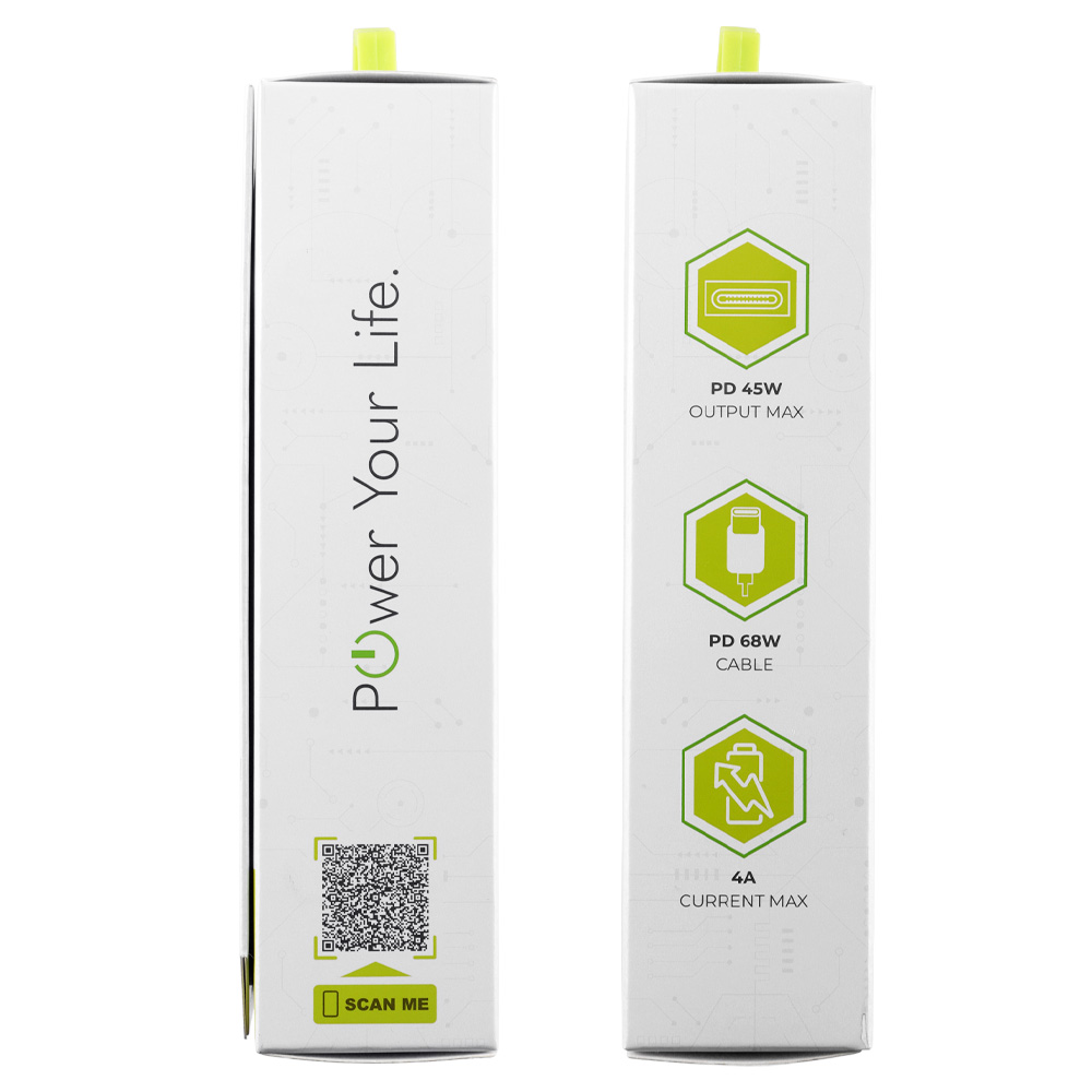 LIME TYPE C GAN PD 3.0 SUPER FAST TRAVEL QC 3.0 LGC45W 5V 4.0A /9V 4A 45W + ΦΟΡΤΙΣΗΣ-DATA LBCC01 TYPE C TO TYPE C 68W WHITE - Image 3