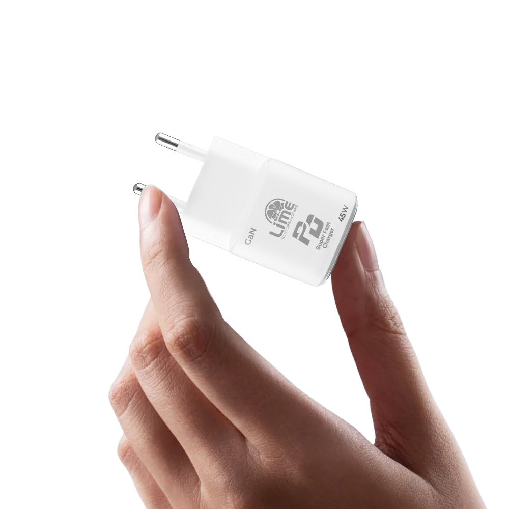 LIME TYPE C GAN PD 3.0 SUPER FAST TRAVEL QC 3.0 LGC45W 5V 4.0A /9V 4A/ 12V 3.75A/ 15V 3A/ 20V 2.25A 45W WHITE - Image 12