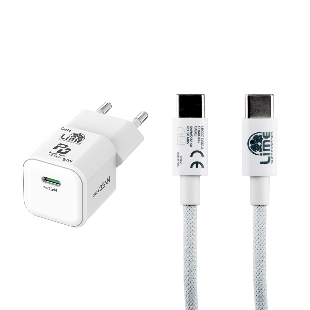 LIME TYPE C MINI GAN PD 3.0 SUPER FAST TRAVEL LGC25W 5V 4.0A/ 9V 2.77A 25W+ BRAIDED ΦΟΡΤΙΣΗΣ-DATA LBCC01 TYPE C TO TYPE C 68W - Image 12