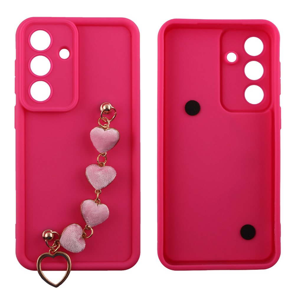 VOLTE-TEL ΘΗΚΗ SAMSUNG S26 5G 6.3" SILICON TPU WITH STRAP FULL CAMERA PROTECTION PINK WITH PINK HEARTS - Image 3