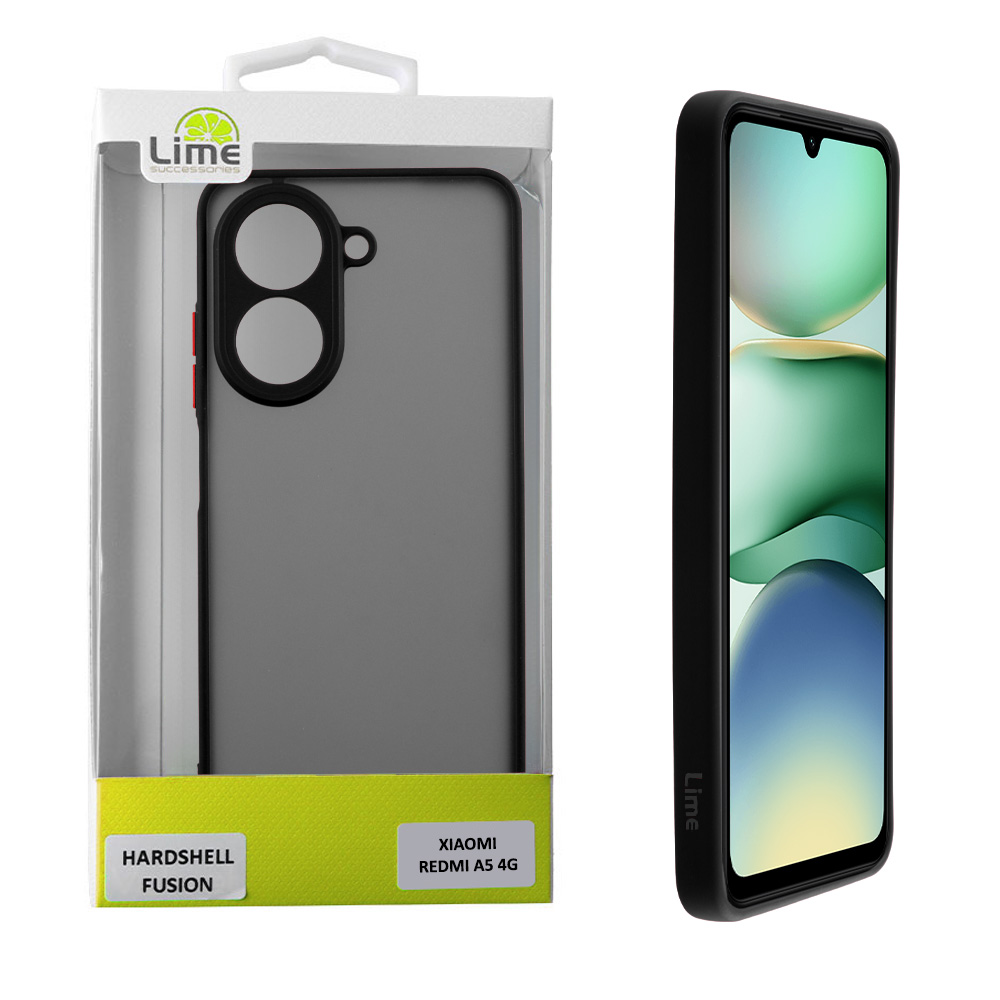 LIME ΘΗΚΗ XIAOMI REDMI A5 4G 6.88" HARDSHELL FUSION FULL CAMERA PROTECTION BLACK WITH RED KEYS