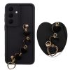 VOLTE-TEL ΘΗΚΗ SAMSUNG S26 PLUS 5G 6.7" SILICON TPU WITH STRAP FULL CAMERA PROTECTION BLACK WITH BLACK HEARTS