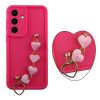 VOLTE-TEL ΘΗΚΗ SAMSUNG S26 PLUS 5G 6.7" SILICON TPU WITH STRAP FULL CAMERA PROTECTION PINK WITH PINK HEARTS