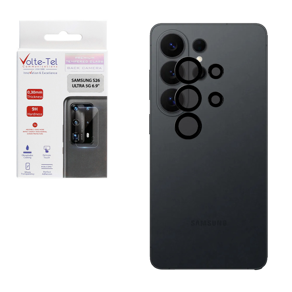 VOLTE-TEL CAMERA GLASS COVER SAMSUNG S26 ULTRA 5G 6.9" 9H 0.30MM PREMIUM EASY APPLICATION TITANIUM BLACK