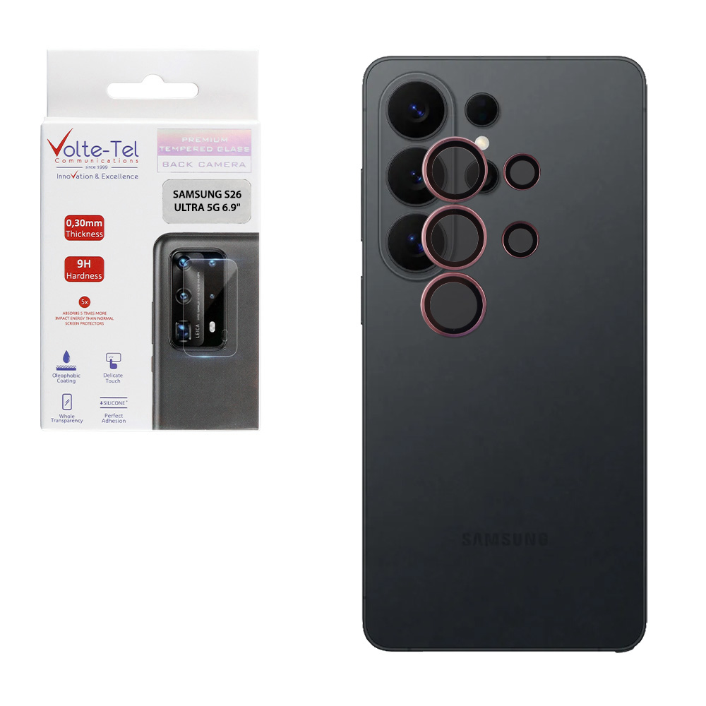VOLTE-TEL CAMERA GLASS COVER SAMSUNG S26 ULTRA 5G 6.9" 9H 0.30MM PREMIUM EASY APPLICATION PINK