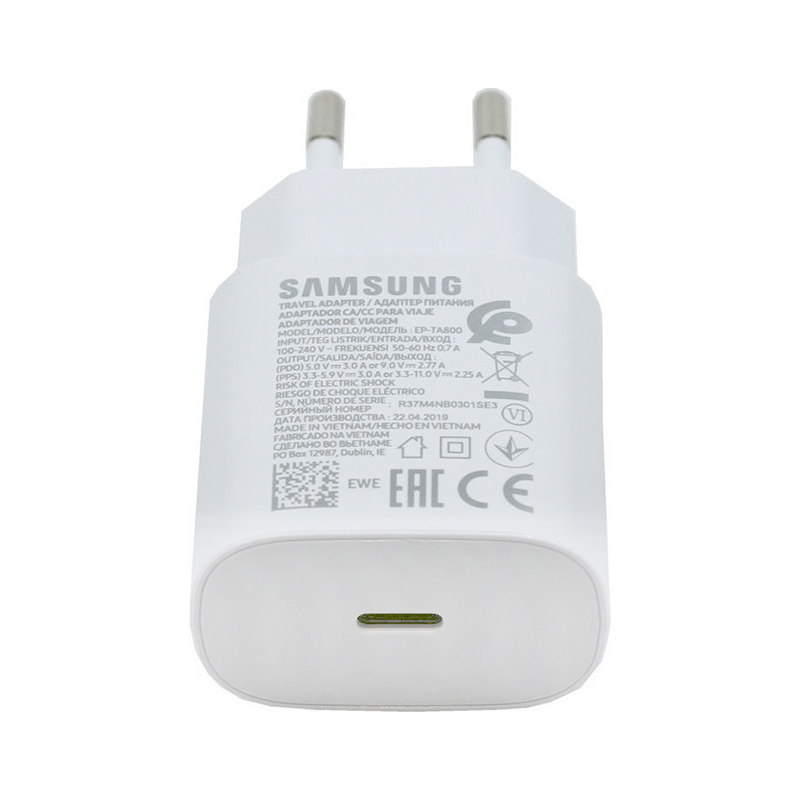 TRAVEL SAMSUNG EP-TA800EWE TYPE C 5V 3A/9V 2.77A 25W WHITE BULK OR - Image 3