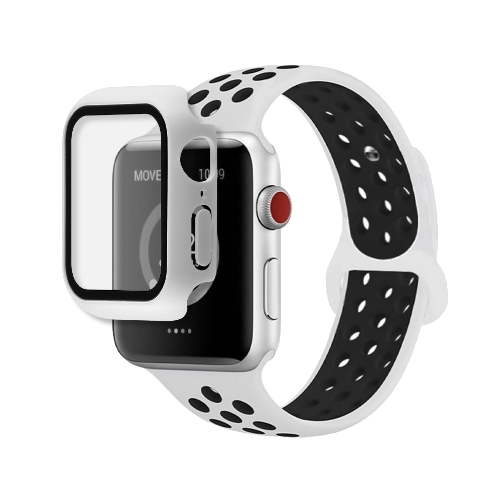 VOLTE-TEL PC EDGE COVER TEMPERED GLASS APPLE WATCH 44mm 1.78in 9H 0.30mm WITH KEY 3D FULL GLUE FULL COVER WHITE - Image 6