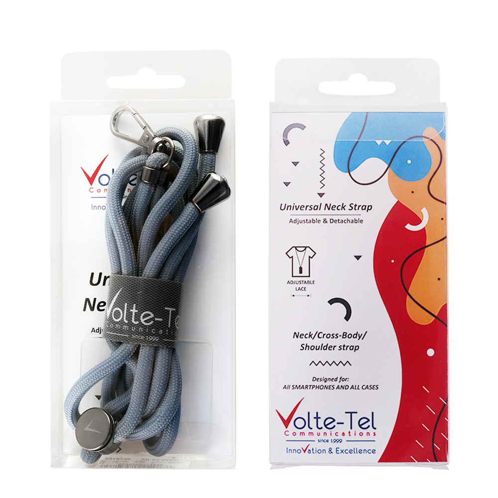 VOLTE-TEL NECK STRAP - ΛΟΥΡΑΚΙ ΛΑΙΜΟΥ ΓΙΑ ΘΗΚΕΣ ΓΚΡΙ ΑΝΟΙΧΤΟ VT14 - Image 2